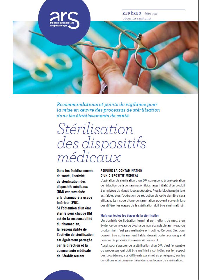 [ FICHE REPÈRE ] Stérilisation des dispositifs médicaux | Agence ...