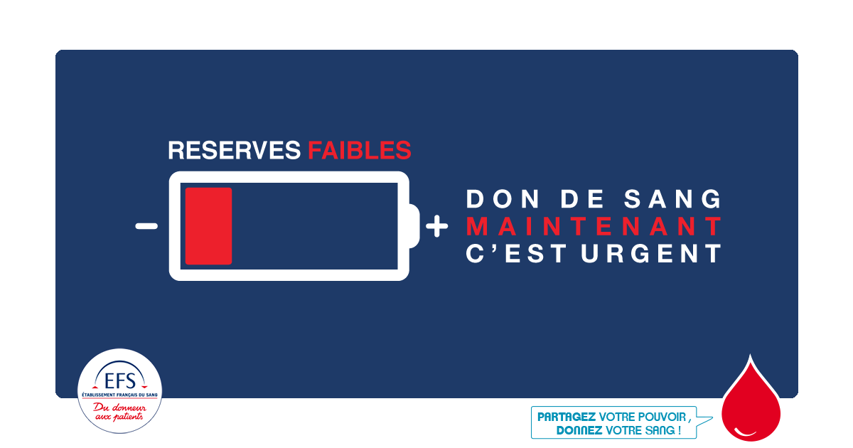 Réserves faibles de sang