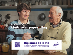 Affiche - Cément, maîtrise en papysitting - Diplômés de la vie, le secteur du grand âge reconnaît vos talents. Formations et métiers sur diplomesdelavie.fr