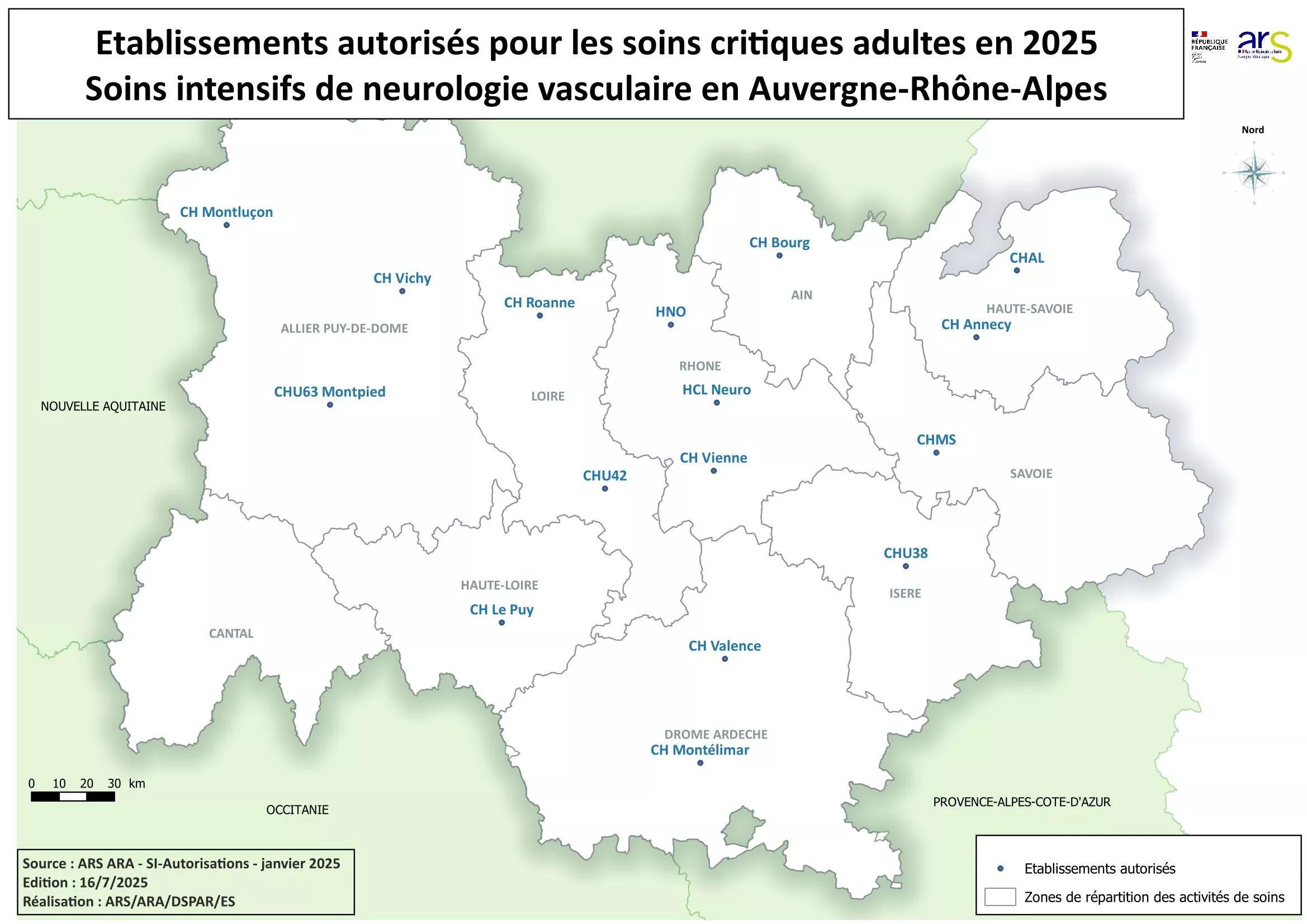 Carte des établissements autorisés pour les USINV, voir description détaillée ci-après
