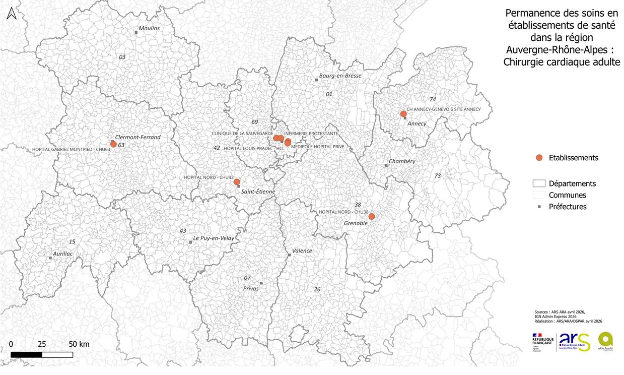 Carte de la PDSES en Auvergne-Rhône-Alpes - chirurgie cardiaque adulte - 944 Ko