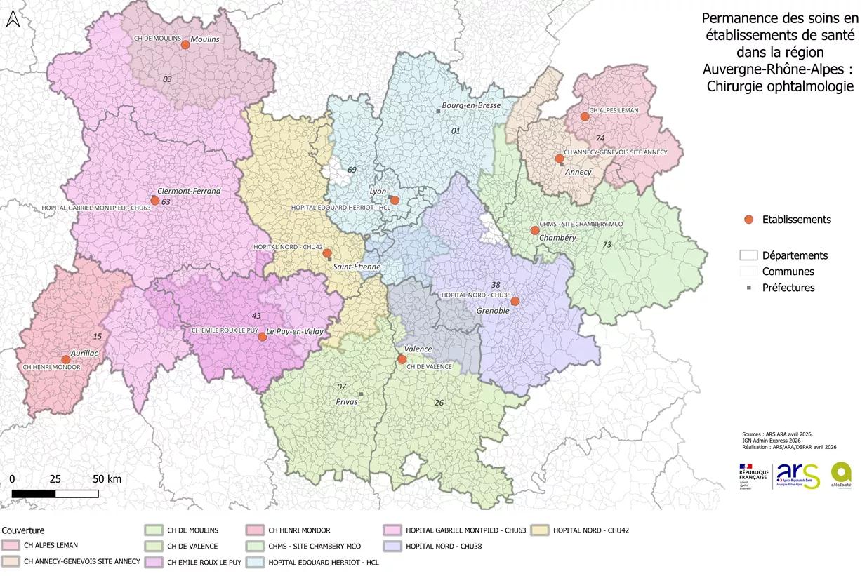 Carte de la PDSES en Auvergne-Rhône-Alpes - chirurgie ophtalmologique - 1,24 Mo
