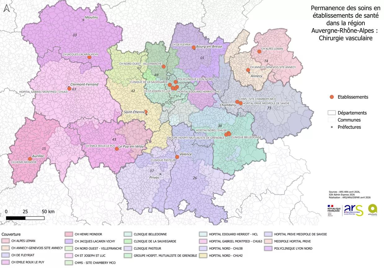 Carte de la PDSES en Auvergne-Rhône-Alpes - chirurgie vasculaire - 1,28 Mo