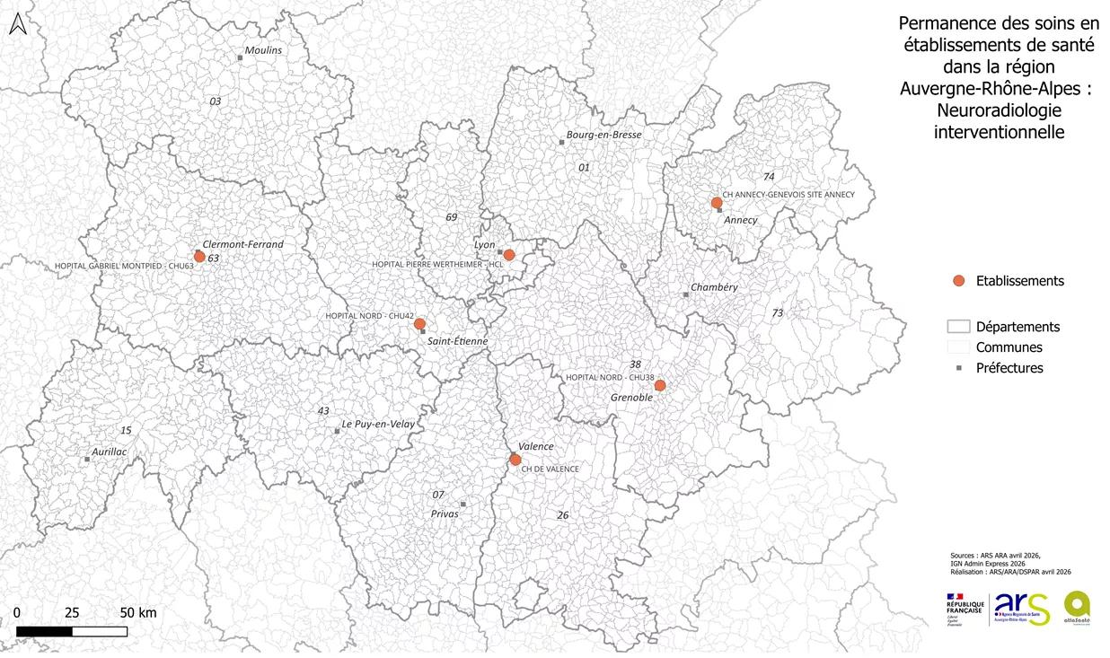 Carte de la PDSES en Auvergne-Rhône-Alpes - neuroradiologie interventionnelle - 941 Ko