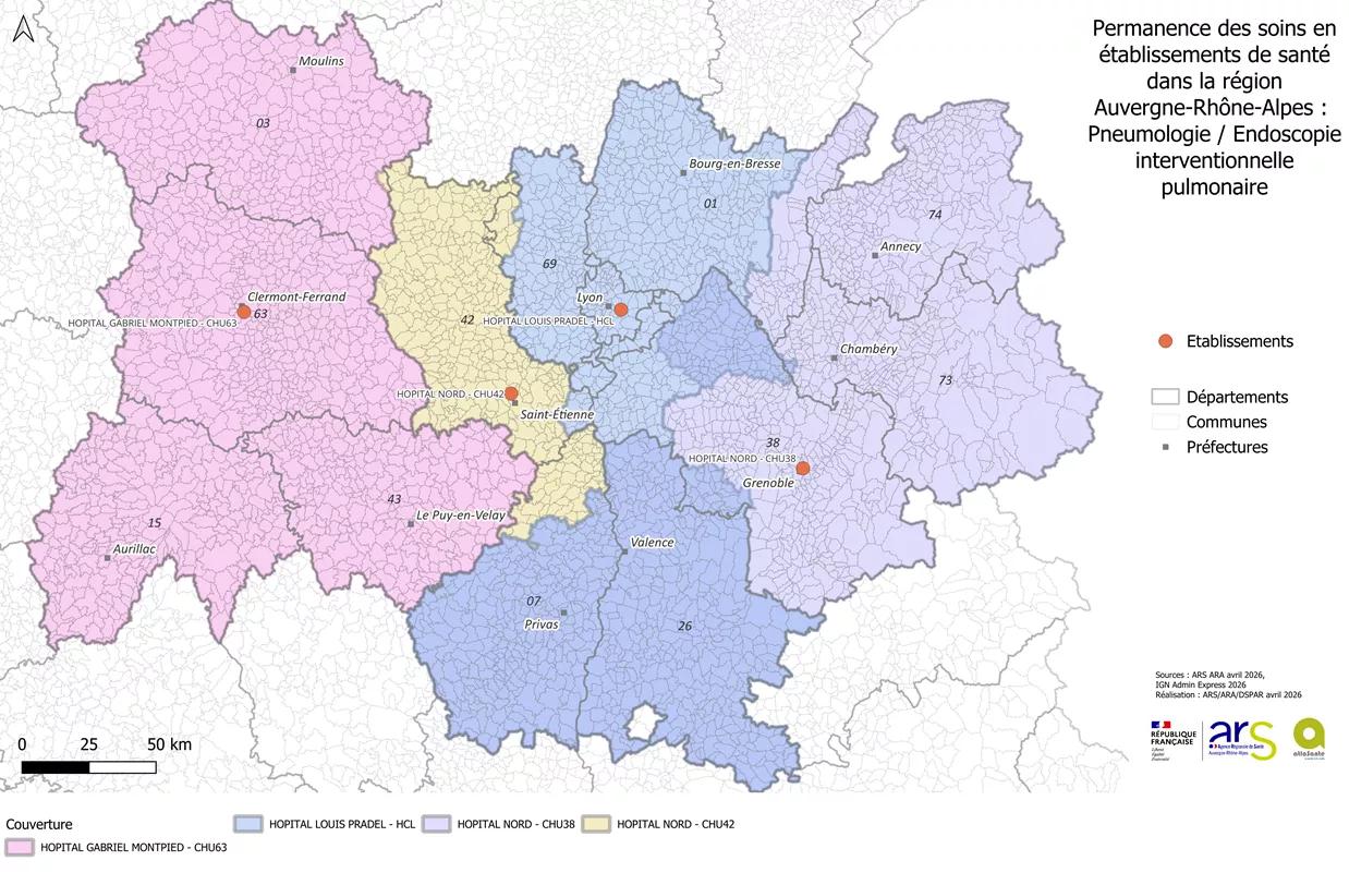 Carte de la PDSES en Auvergne-Rhône-Alpes - endoscopie pulmonaire, 1,21 Mo