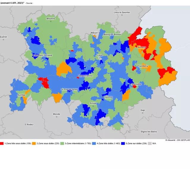 Zonage infirmier lien vers la cartographie sur Atlasanté