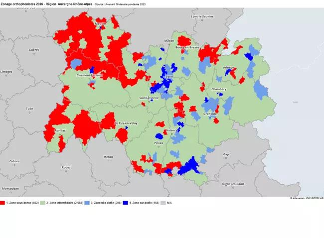 Zonage orthophoniste - lien vers la cartographie sur Atlasanté